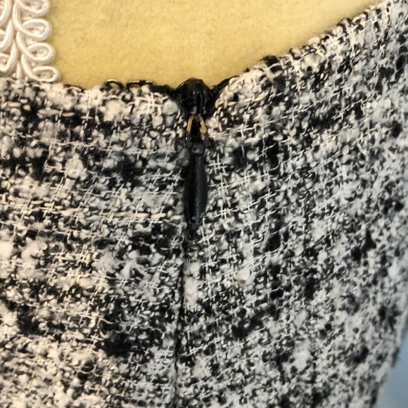 Josephine Chaus Tweed light Acadamia Black & White Plaid Skirt - Picture 3 of 8